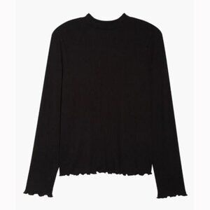 BP. (Nordstrom Brand) Black Slim Rib Long Sleeve Tee